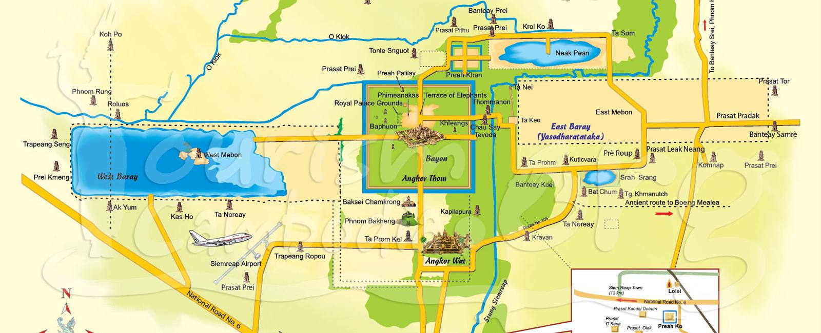 Angkor Wat Tourist Map - Navigate Cambodia’s Iconic Temple Complex